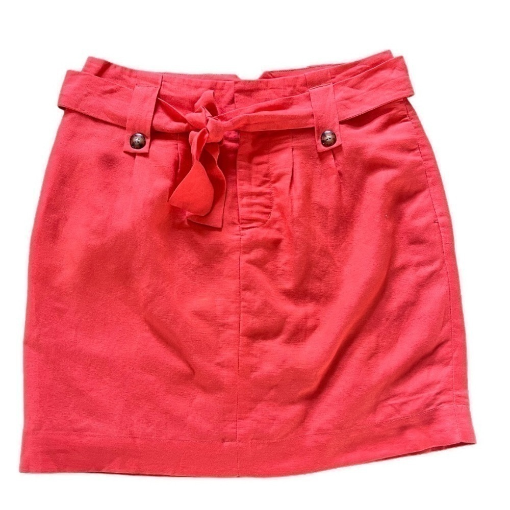 Banana Republic Coral Pink Mini Skirt with Tie Waist
